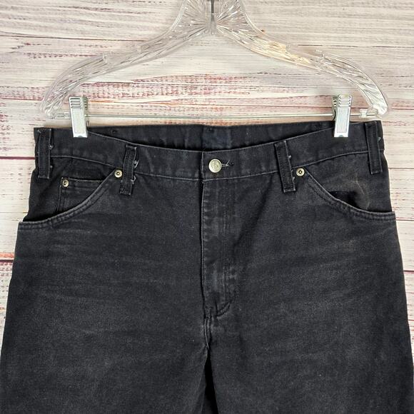 Dickies Mens Black Jeans Fits 34X30 Classic Rugged Outdoor Heavy Denim Cabin - Picture 3 of 12